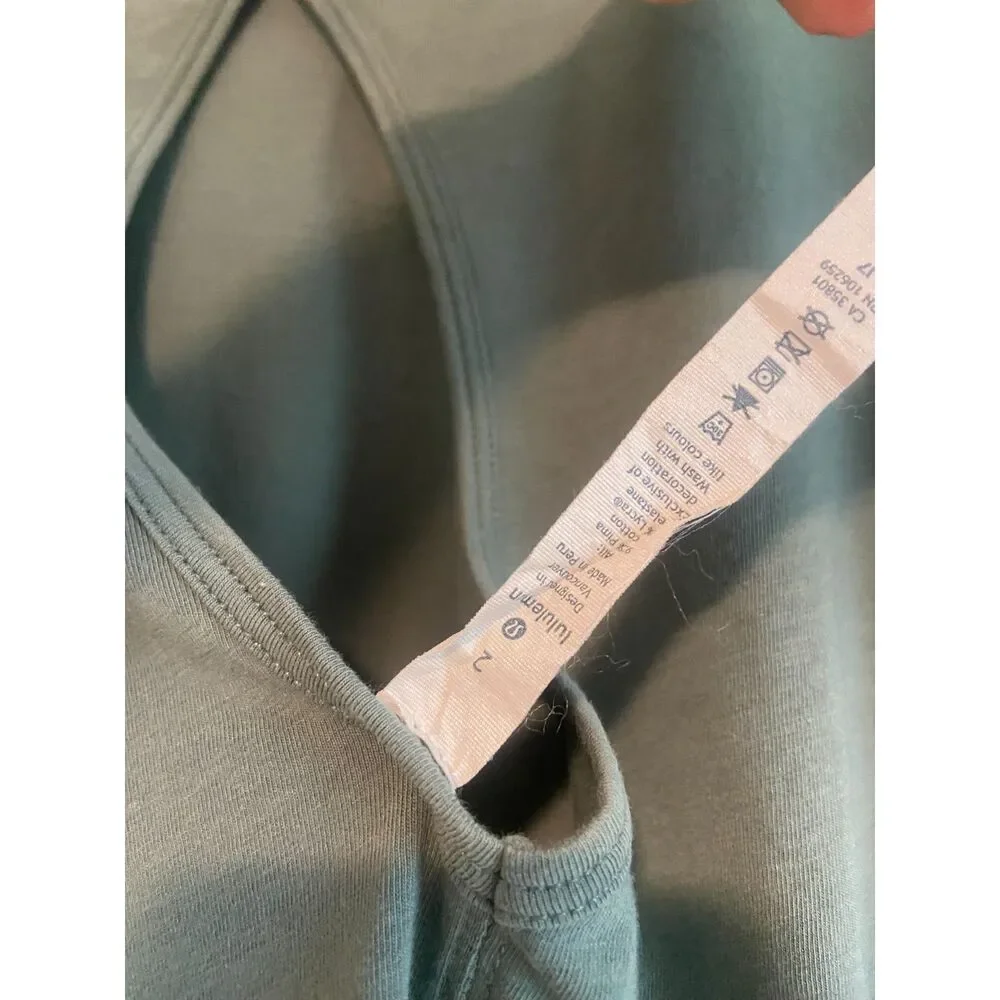 Lululemon Back Into It Long Sleeve Top Size 2 Green EUC